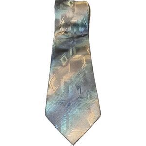 Puritan Blue Tan Shade Geometric‎ Pattern Tie Men’s Necktie